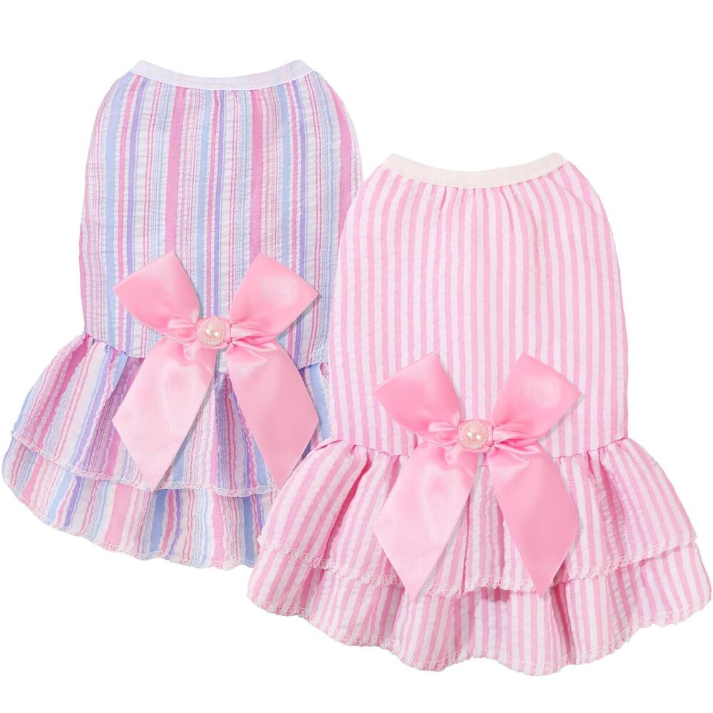Dog Dress, Cute Pet Princess Dresses with Bright Color Design, Sweet Bowknot
